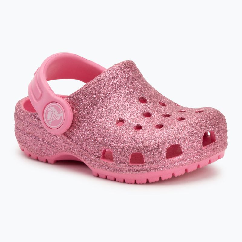 Vaikiškos šlepetės Crocs Classic Glitter Clog Toddler pink lrmonade 2