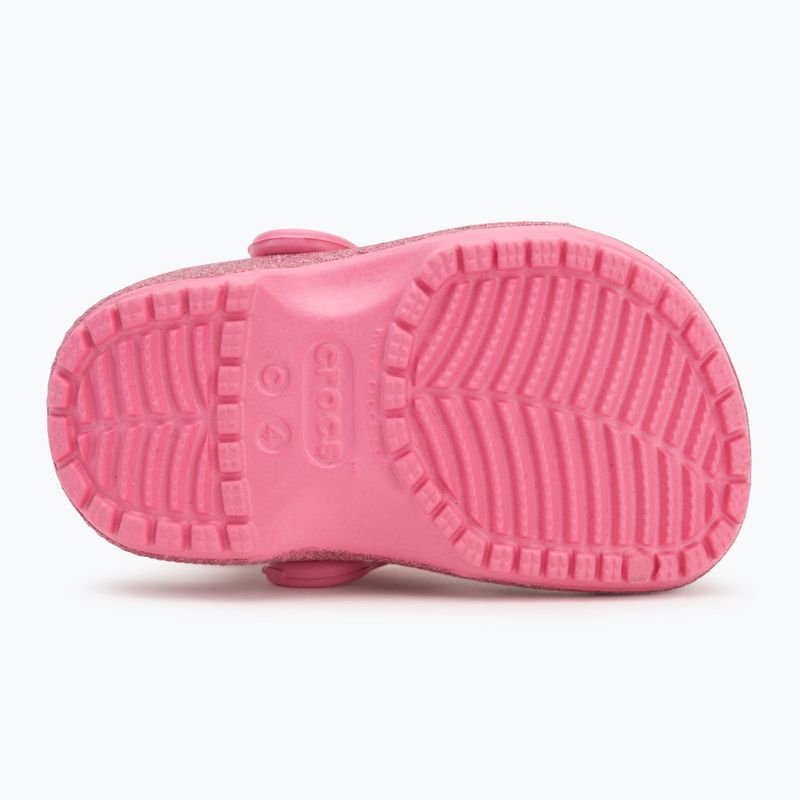 Vaikiškos šlepetės Crocs Classic Glitter Clog Toddler pink lrmonade 5