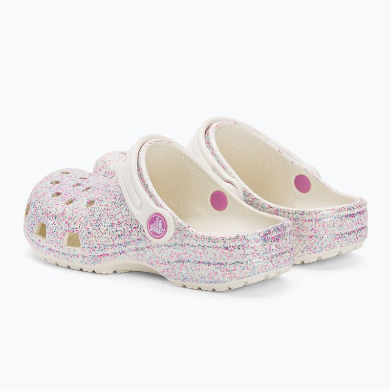 Crocs Classic Glitter Clog vaikiškos šlepetės bianco sporco 4