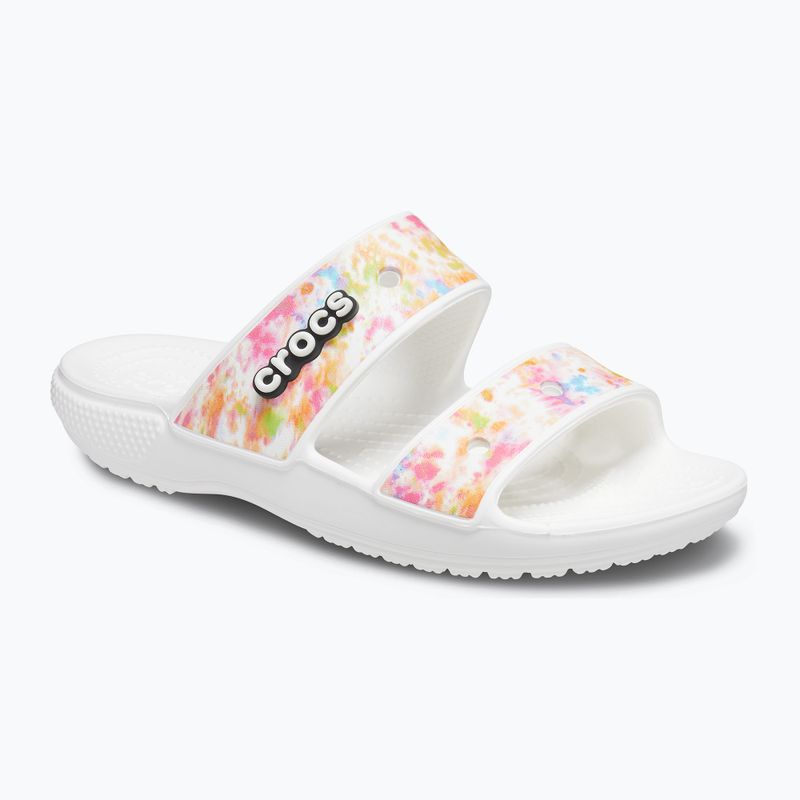 Crocs Classic Crocs Tie-Dye Graphic Sandal white 207283-928 šlepetės 8