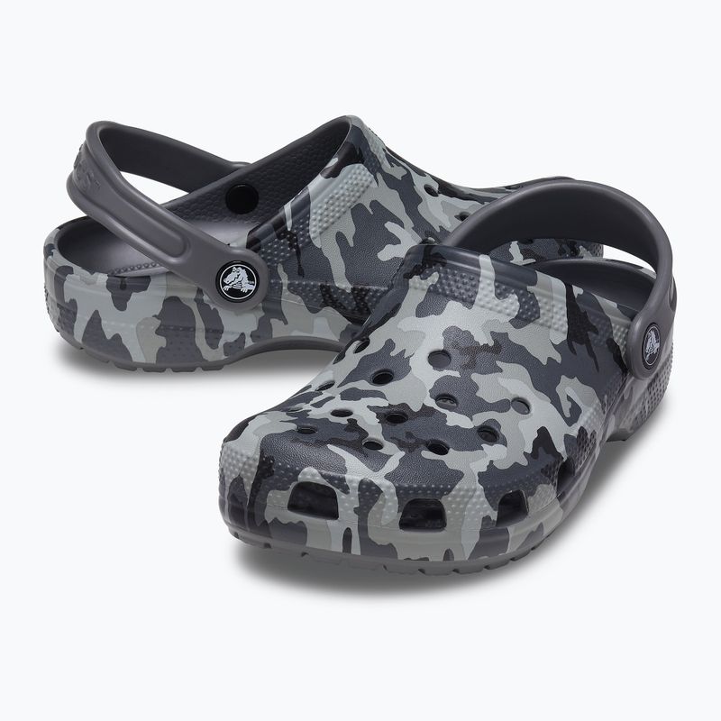 Crocs Classic Camo Clog T grey vaikiškos šlepetės 207593-097 12