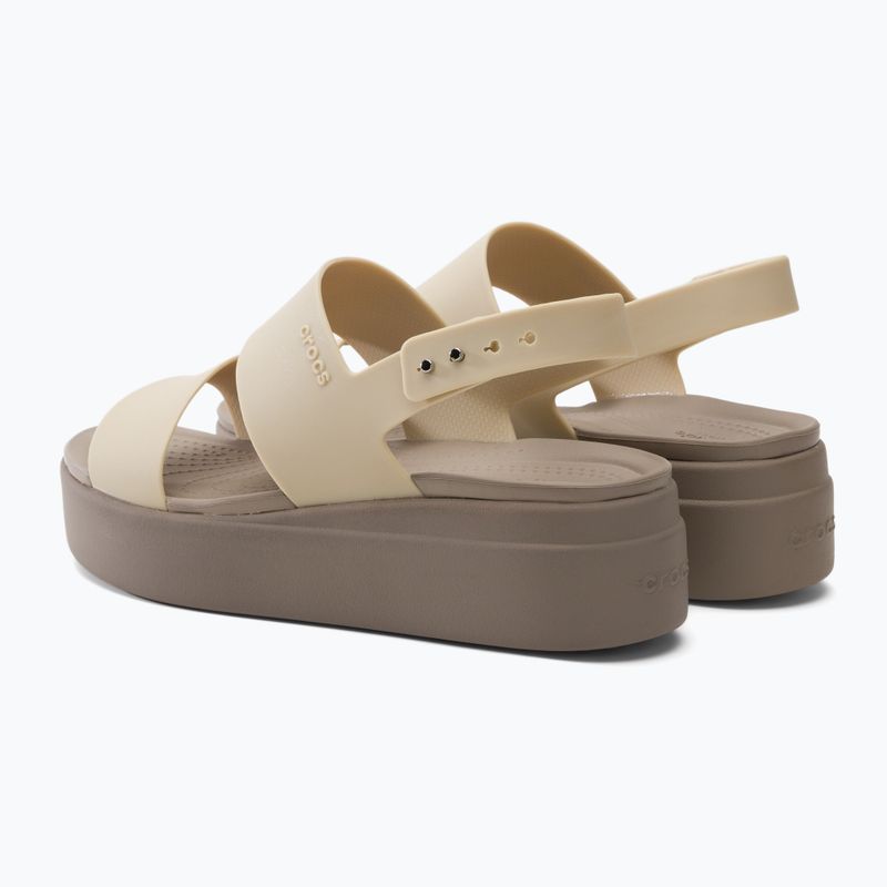 Moteriški "Crocs Brooklyn Met Low Wedge" metaliniai šampano spalvos sandalai 3