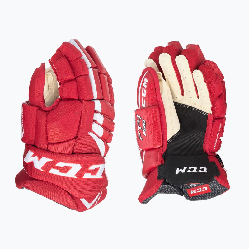 Ledo ritulio pirštinės CCM JetSpeed FT4 Pro SR red/white