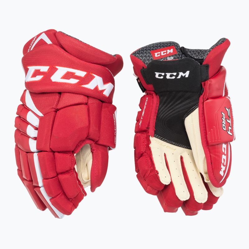 Vaikiškos ledo ritulio pirštinės CCM JetSpeed FT4 JR red/white 2