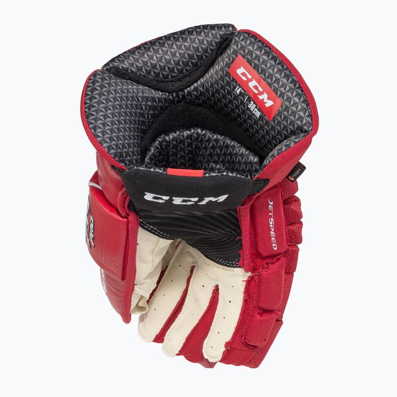 Vaikiškos ledo ritulio pirštinės CCM JetSpeed FT4 JR red/white 4
