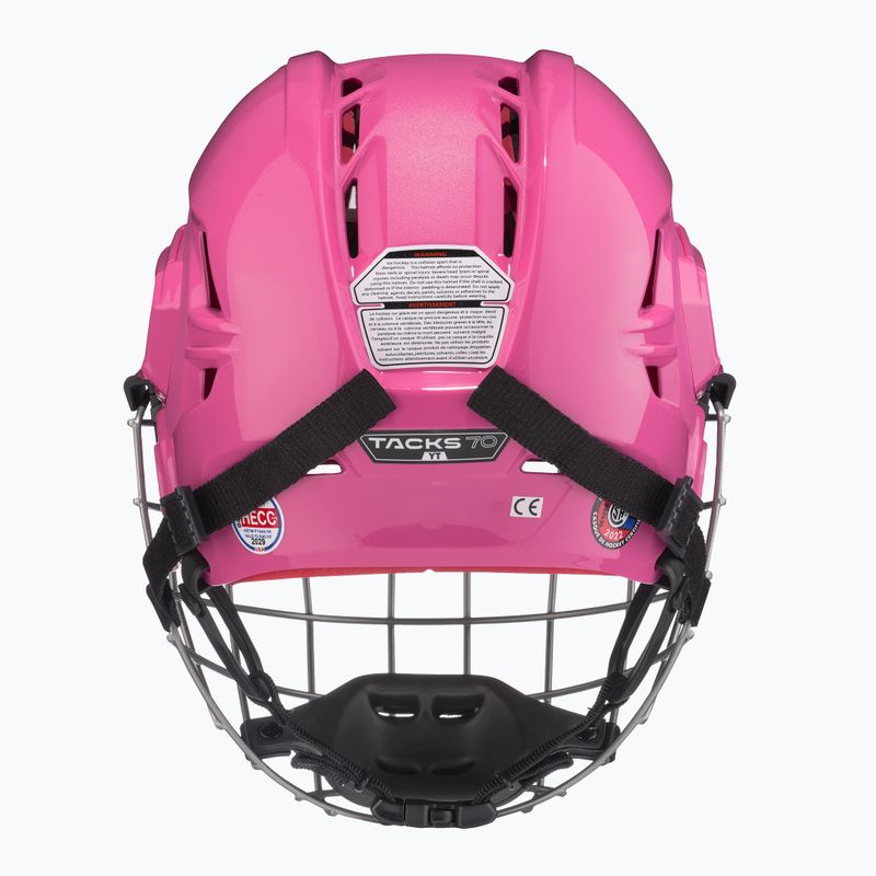 Vaikiškas ledo ritulio šalmas CCM Tacks 70 Combo JR pink 4