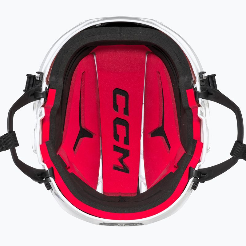 CCM Tacks 70 Combo jaunimo ledo ritulio šalmas baltas 4109872 12