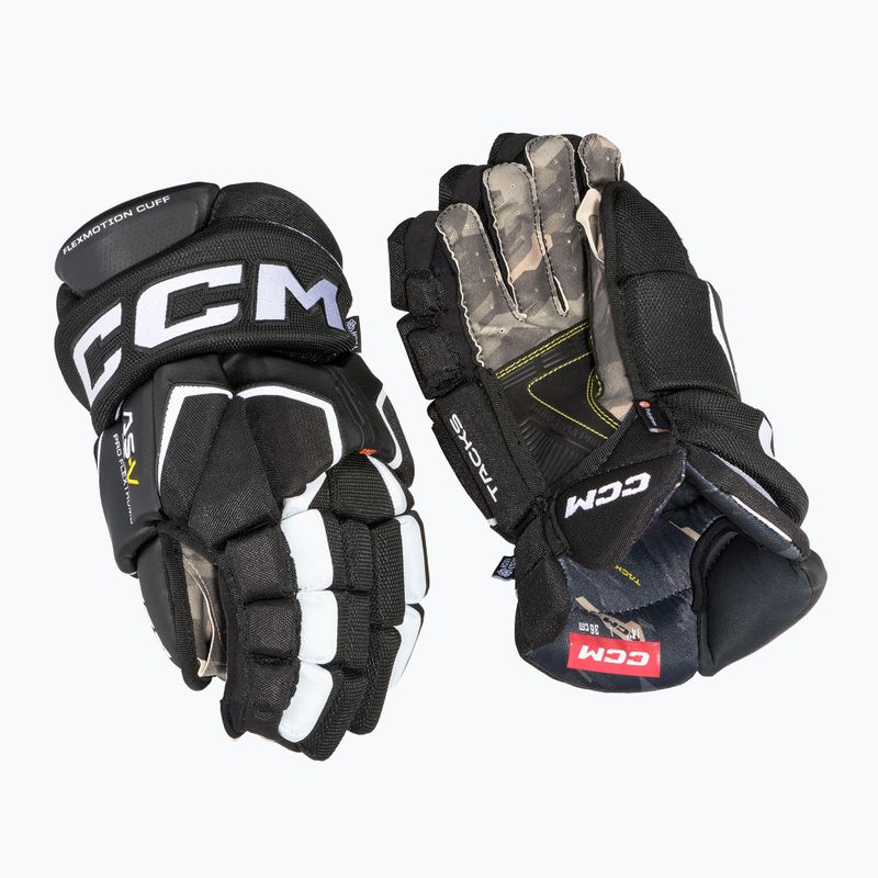 Vaikiškos ledo ritulio pirštinės CCM Tacks AS-V Pro YTH black/white