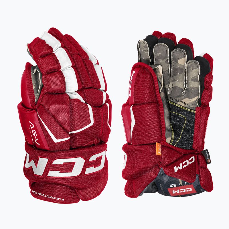 Ledo ritulio pirštinės CCM Tacks AS-V SR red/white