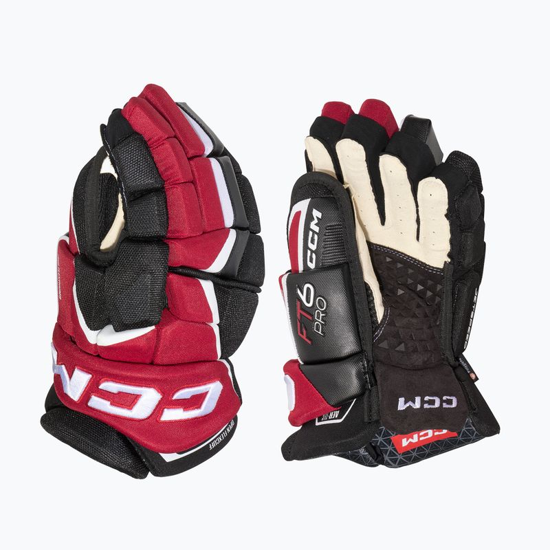 Vaikiškos ledo ritulio pirštinės CCM JetSpeed FT6 Pro JR black/red/white