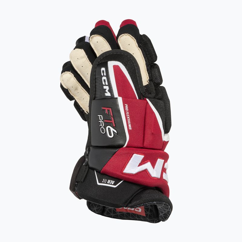 Vaikiškos ledo ritulio pirštinės CCM JetSpeed FT6 Pro JR black/red/white 3