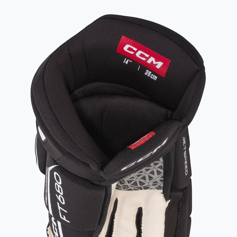 Ledo ritulio pirštinės CCM JetSpeed FT680 SR black/white 4