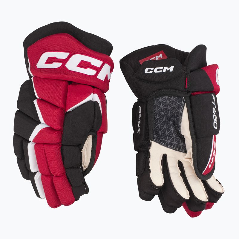 Ledo ritulio pirštinės CCM JetSpeed FT680 SR black/red/white 2