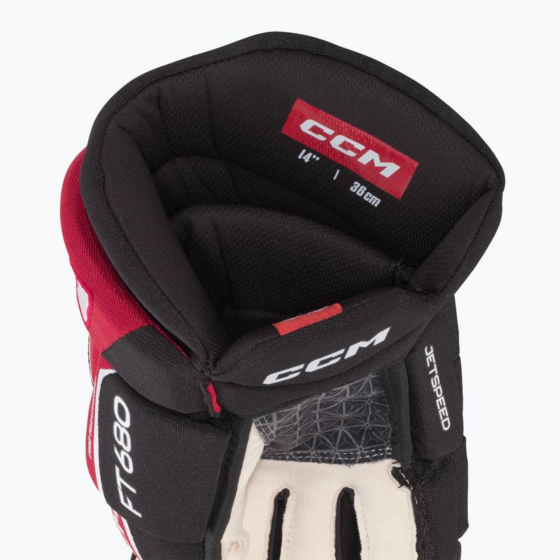 Ledo ritulio pirštinės CCM JetSpeed FT680 SR black/red/white 4