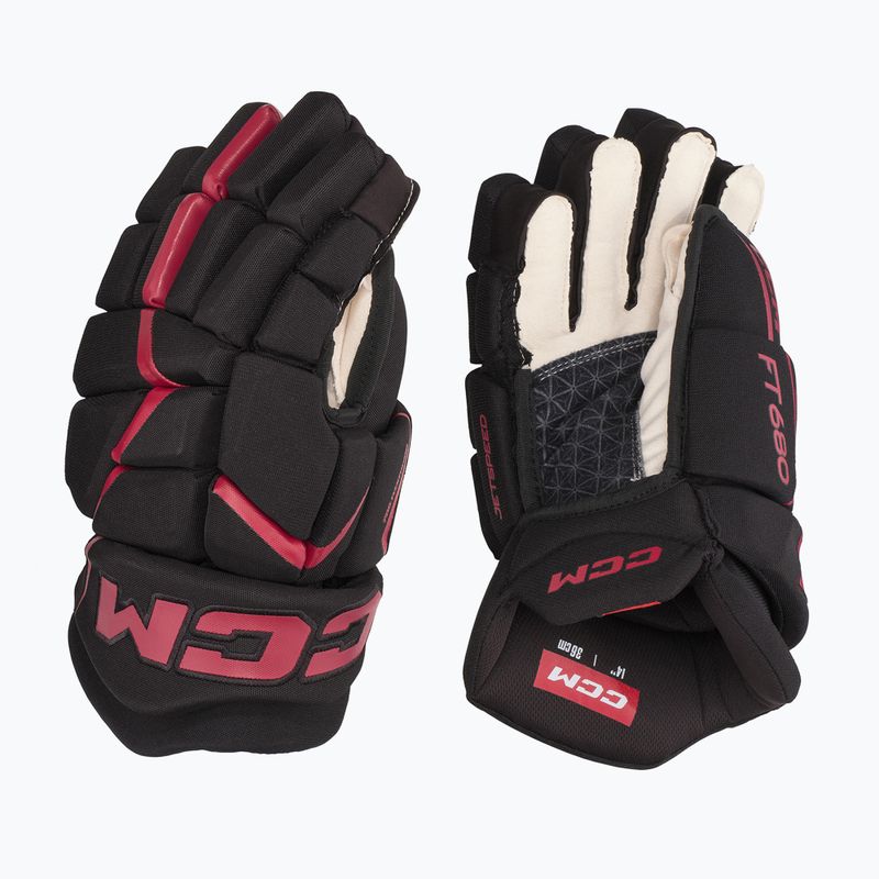 Ledo ritulio pirštinės CCM JetSpeed FT680 SR black/red