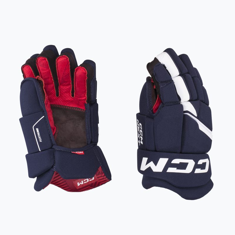 Vaikiškos ledo ritulio pirštinės CCM Next JR navy/white