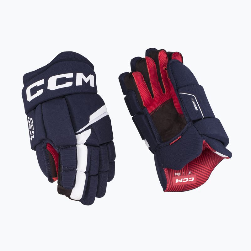 Vaikiškos ledo ritulio pirštinės CCM Next JR navy/white 2