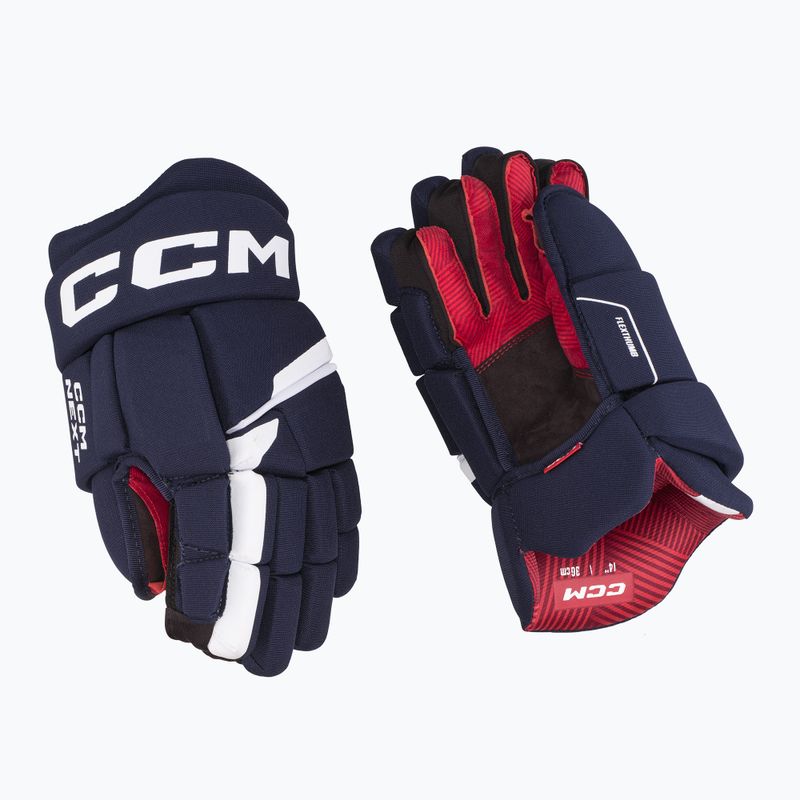 Vaikiškos ledo ritulio pirštinės CCM Next YTH navy/white