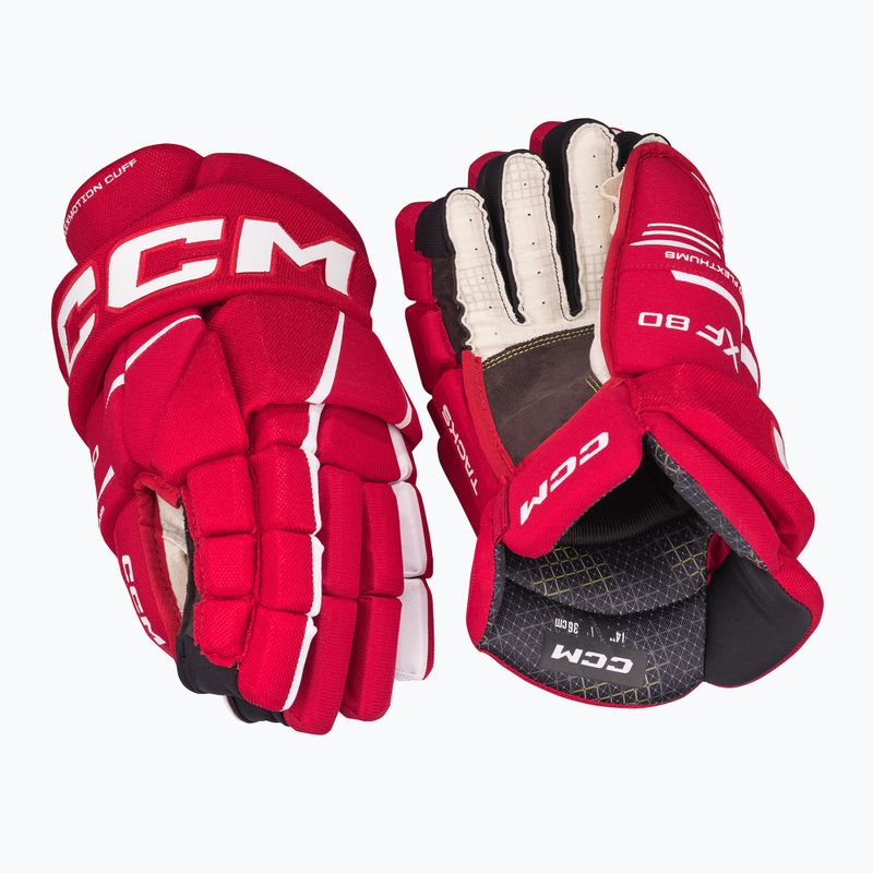 Ledo ritulio pirštinės CCM Tacks XF80 SR red/white 2