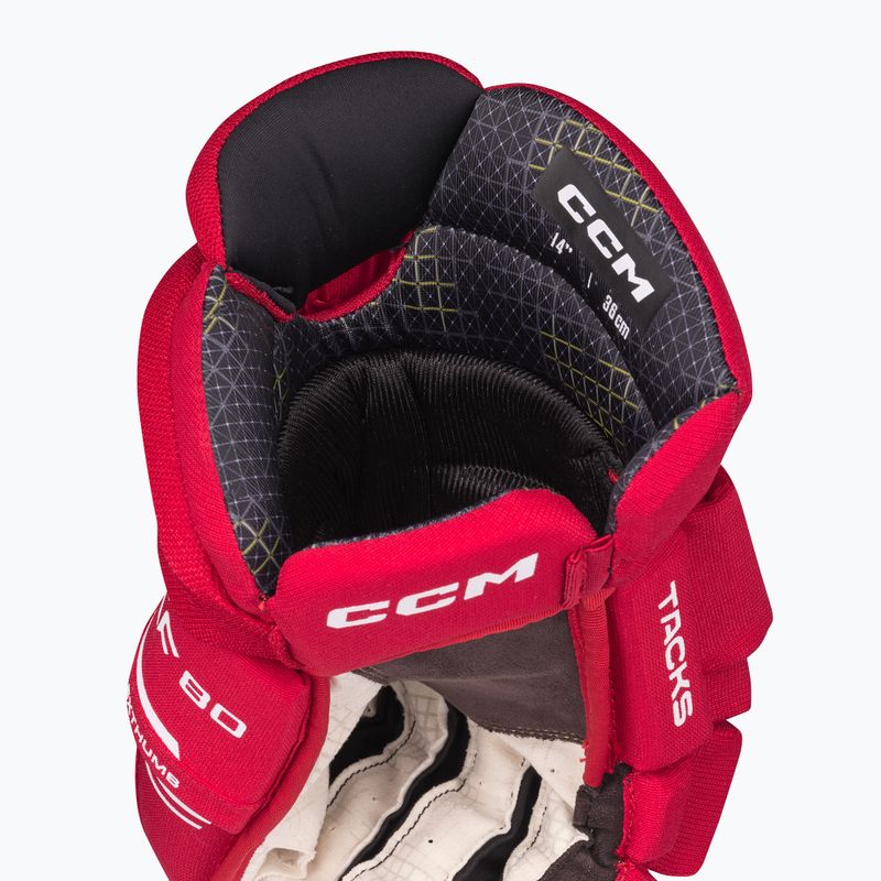 Ledo ritulio pirštinės CCM Tacks XF80 SR red/white 4