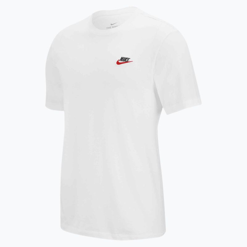 Vyriški "Nike Sportswear Club" marškinėliai balta/juoda/vienuolyno raudona 5