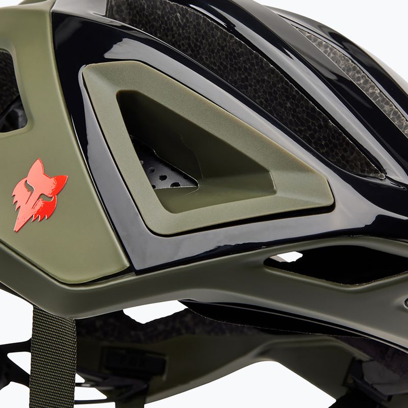 "Fox Racing Crossframe Pro Ashr" alyvuogių žalios spalvos dviratininko šalmas 12