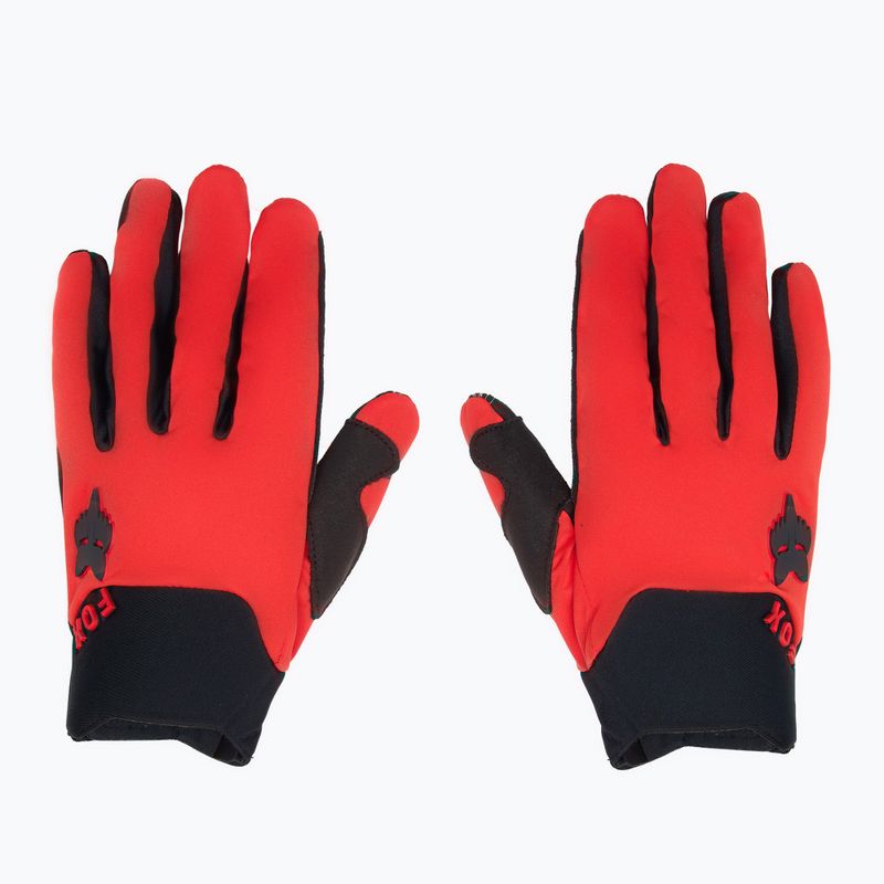 Vyriškos dviračių pirštinės Fox Racing Defend Wind Offroad fluorescent red 2