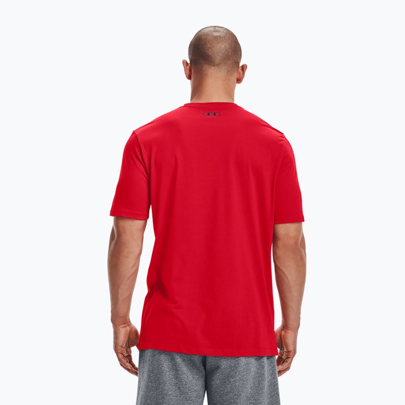 Under Armour Sportstyle kairės pusės krūtinės SS vyriški treniruočių marškinėliai raudona/juoda 2
