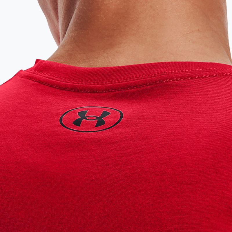 Under Armour Sportstyle kairės pusės krūtinės SS vyriški treniruočių marškinėliai raudona/juoda 3