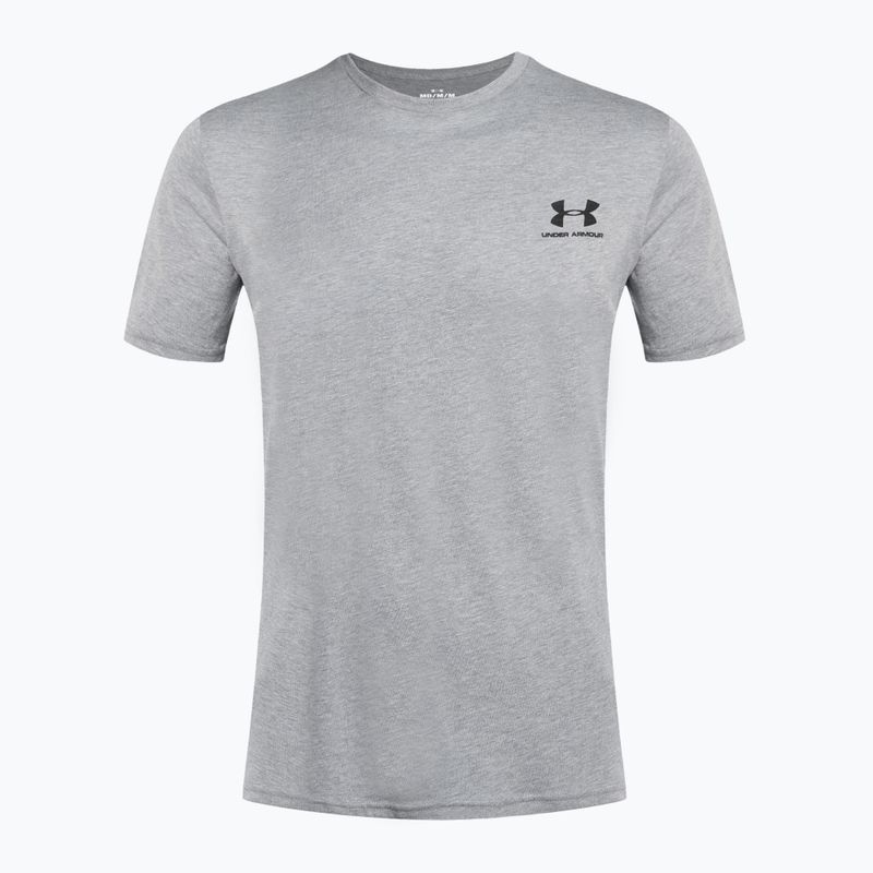 Vyriški Under Armour Sportstyle Sportstyle kairės pusės krūtinės SS plieno šviesūs heather/juodi treniruočių marškinėliai 4