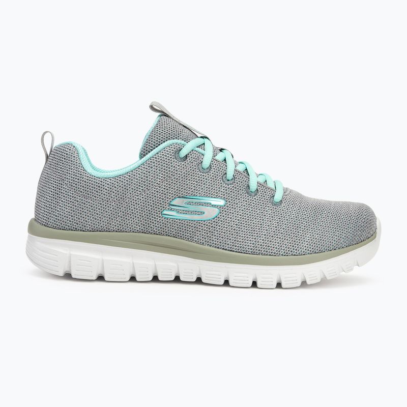 SKECHERS Graceful Twisted Fortune moteriški treniruočių bateliai pilka/mint 2