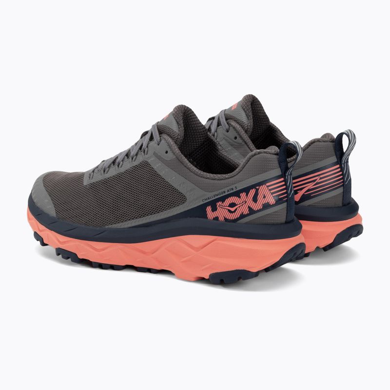 Moteriški bėgimo bateliai HOKA Challenger ATR 5 charcoal gray/fusion coral 3