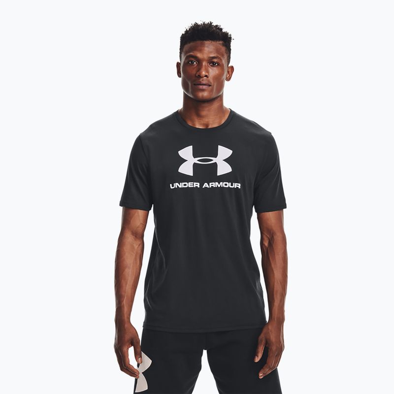 Under Armour UA Sportstyle Logo SS vyriški treniruočių marškinėliai juodi 1329590