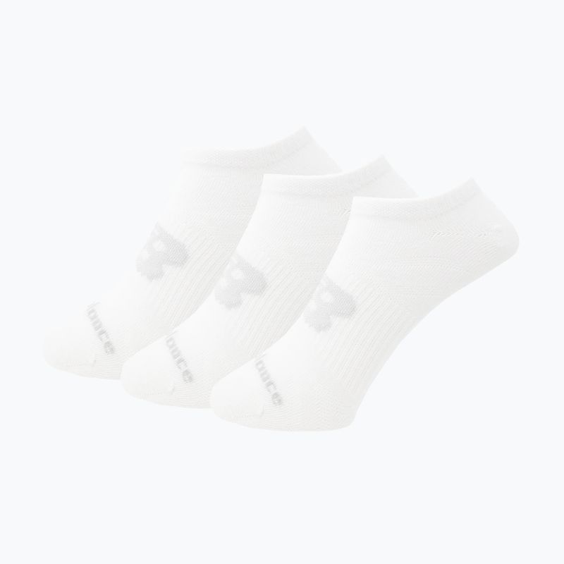 New Balance Flat Knit No Show kojinės 3 poros baltos spalvos