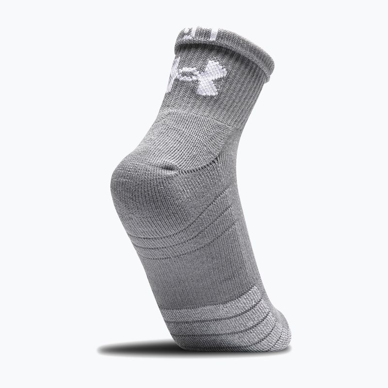 Under Armour Heatgear Quarter sportinės kojinės 3 poros pilka/juoda/balta 1353262 4