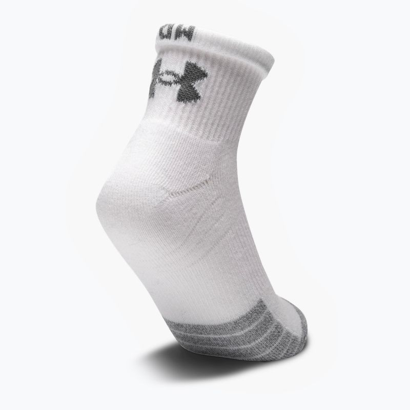 Under Armour Heatgear Quarter sportinės kojinės 3 poros baltos ir pilkos 1353262 2