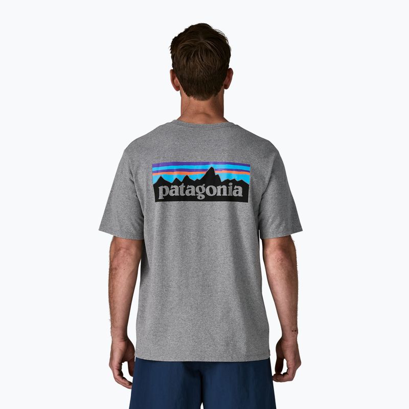 Vyriški marškinėliai Patagonia P-6 Logo Responsibili-Tee gravel heather 2