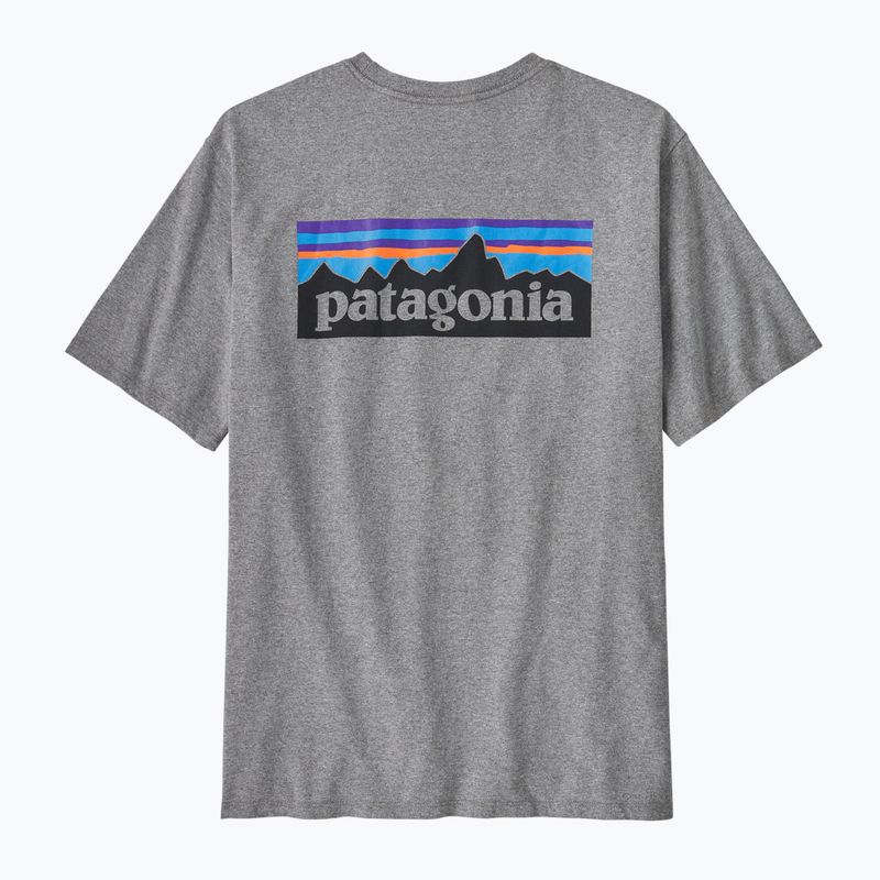 Vyriški marškinėliai Patagonia P-6 Logo Responsibili-Tee gravel heather 4