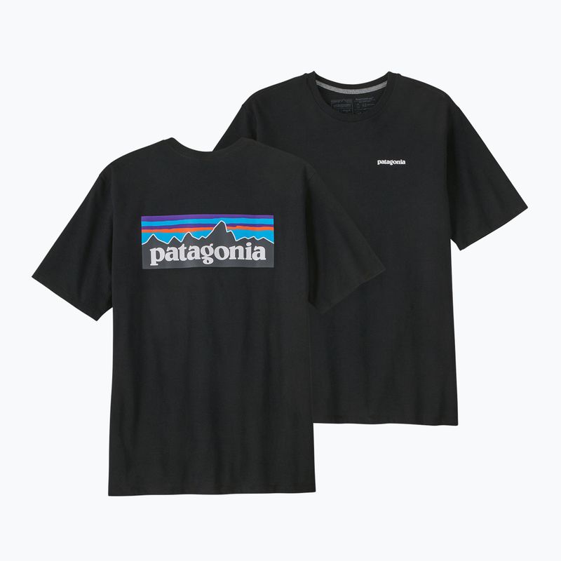 Vyriški žygio marškinėliai Patagonia P-6 Logo Responsibili-Tee black 4