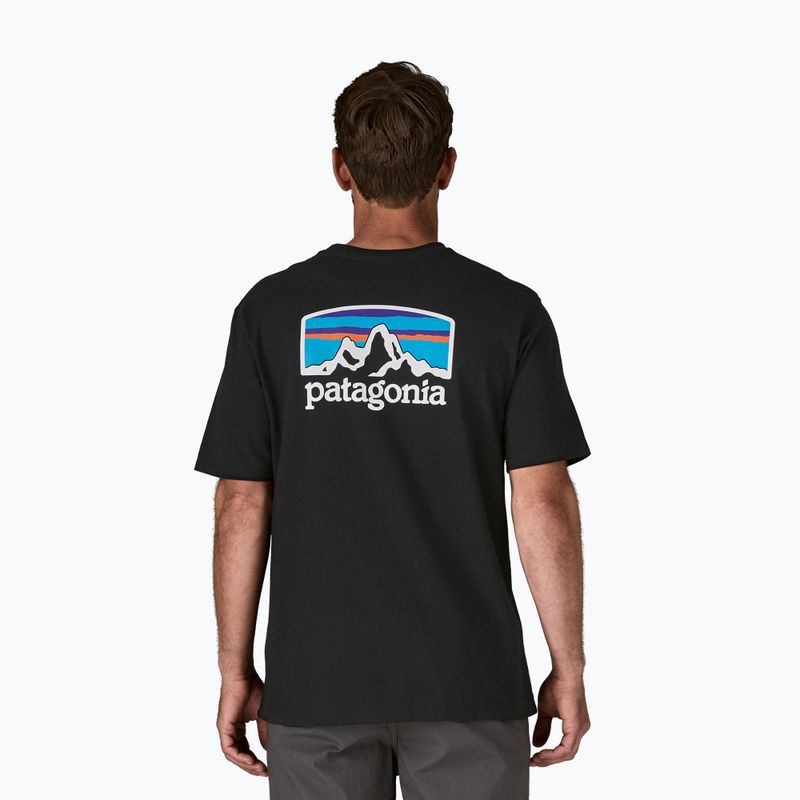 Vyriški žygio marškinėliai Patagonia P-6 Logo Responsibili-Tee black 3