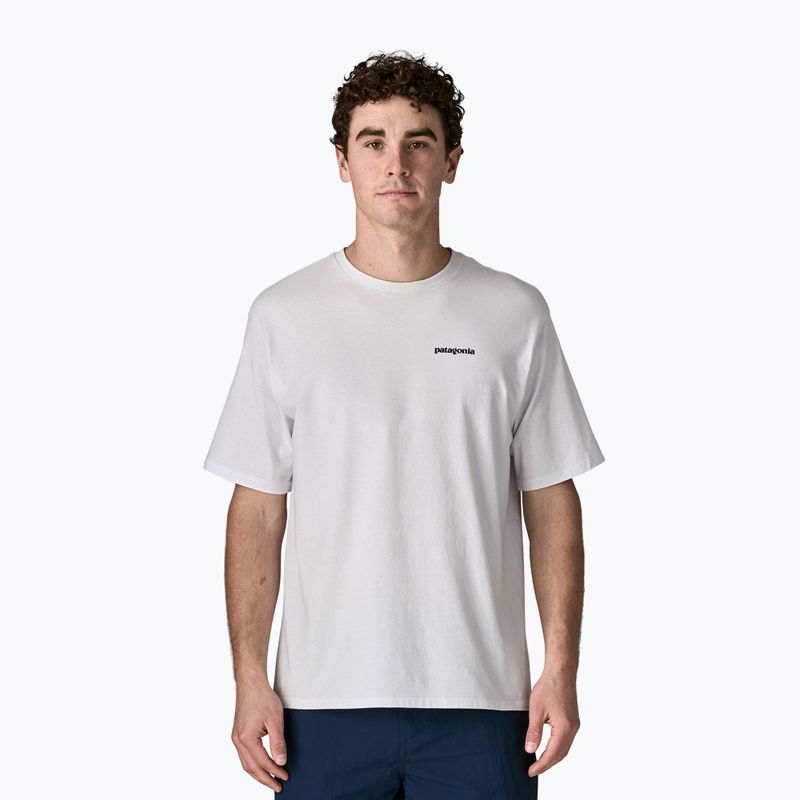 Vyriški žygio marškinėliai Patagonia P-6 Logo Responsibili-Tee white 2