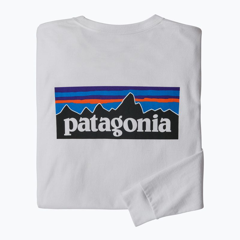 Vyriški marškinėliai ilgomis rankovėmis Patagonia P-6 Logo Responsibili white 4