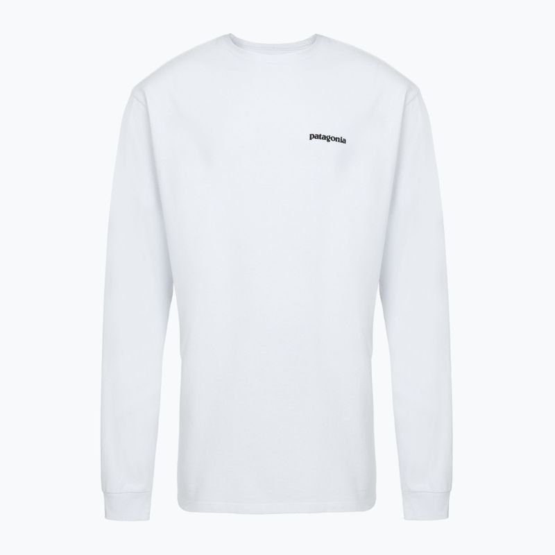 Vyriški marškinėliai ilgomis rankovėmis Patagonia P-6 Logo Responsibili white