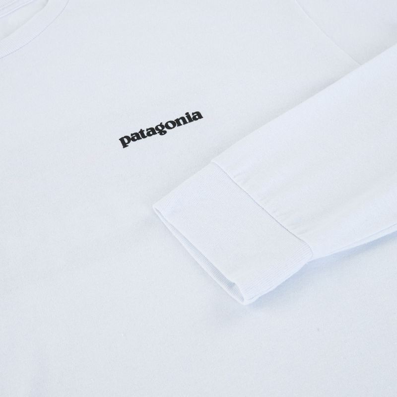 Vyriški marškinėliai ilgomis rankovėmis Patagonia P-6 Logo Responsibili white 3