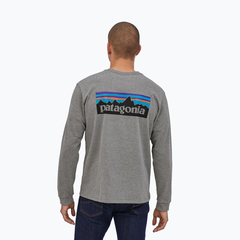 Vyriški marškinėliai ilgomis rankovėmis Patagonia P-6 Logo Responsibili gravel heather 2