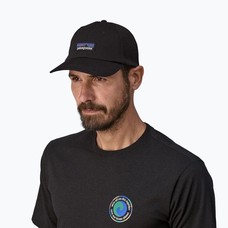 Kepurė su snapeliu Patagonia P-6 Label Trad juoda 3