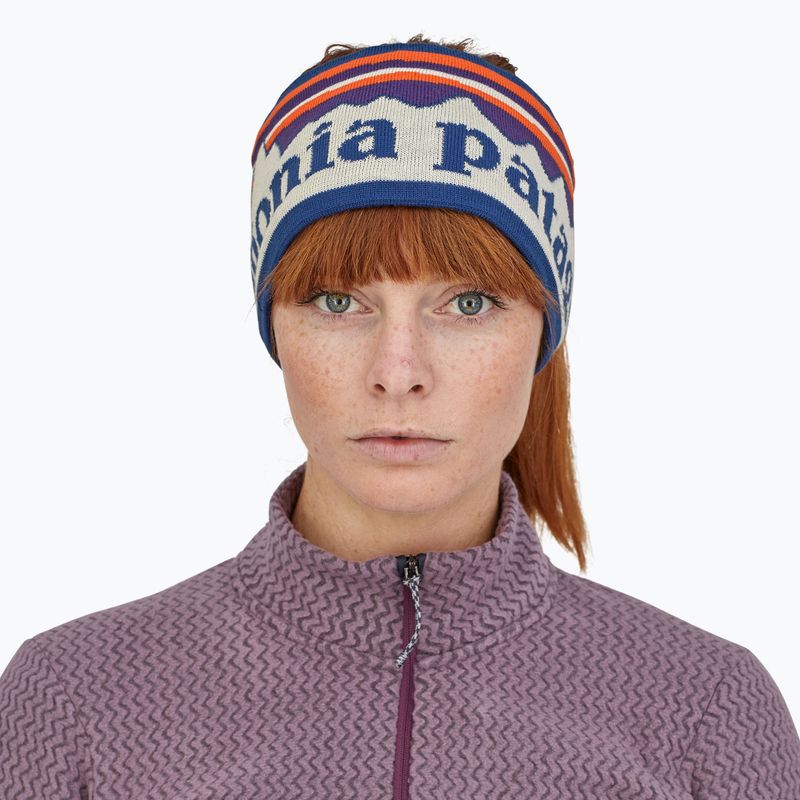 Moteriška galvos juosta Patagonia Powder Town fitz roy sunrise knit/birch white 2