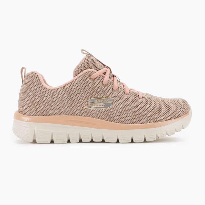 Moteriški treniruočių bateliai SKECHERS Graceful Twisted Fortune natural/coral 2