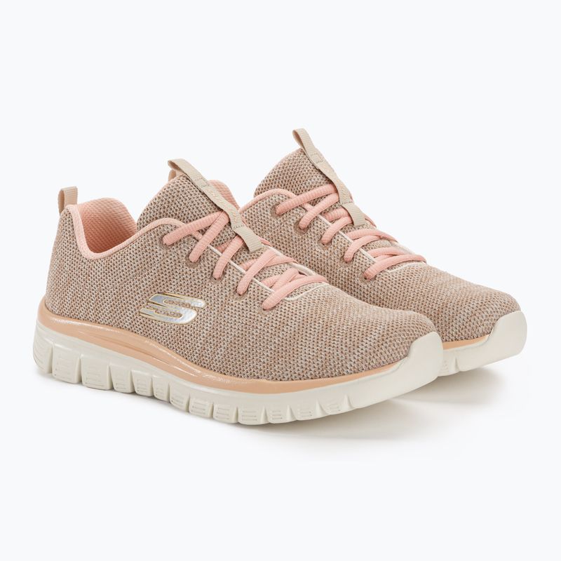 Moteriški treniruočių bateliai SKECHERS Graceful Twisted Fortune natural/coral 4