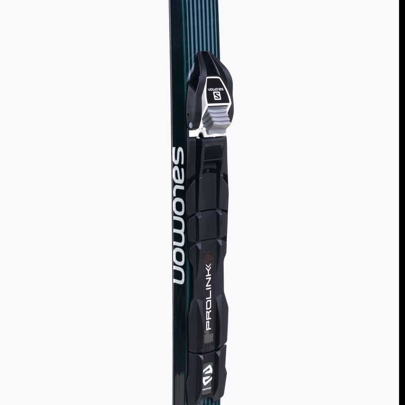 Vaikų bėgimo slidės Salomon Aero Grip Jr. + Prolink Access juodai mėlyna L412480PM 7